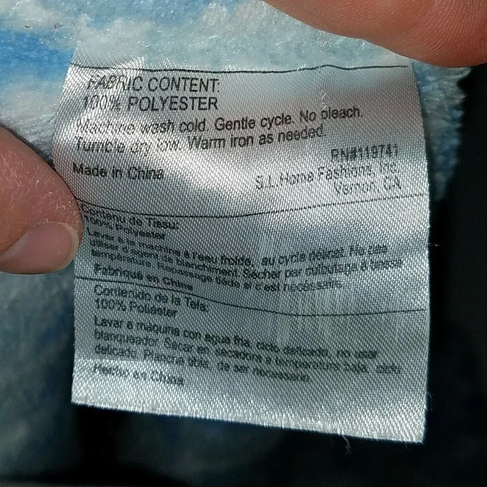 RN 119741 Blue Gray White Fleece Baby Blanket Lovey Security Boy Geometric